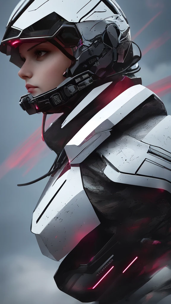 1girl, detailed futuristic armor, (best quality, 4k, 8k, highres, masterpiece:1.2), ultra-detailed, (realistic, photorealistic, photo-realistic:1.37), intricate led visor helmet, dynamic pose, dramatic lighting, cinematic angle, vibrant colors, science fiction, concept art