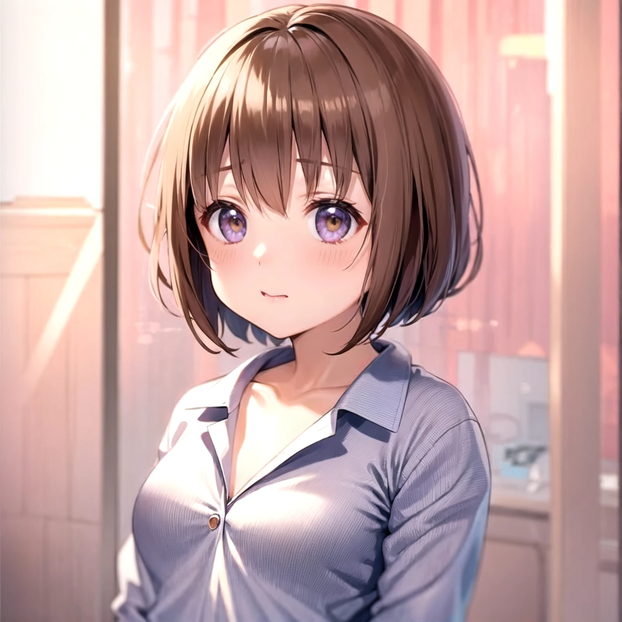 Brown Hair、Fine Deal、色々な服のパターン、Fine wrinkles and expressions on clothes 
