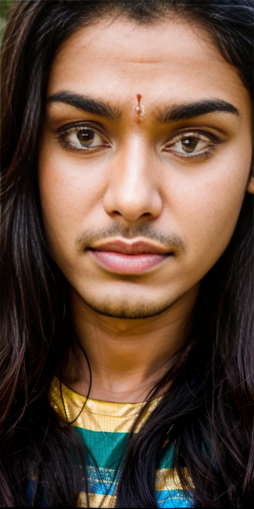 Indian 25 years old male,walking in garden, mountain in back ground ,sad face, 4k image with realistik 