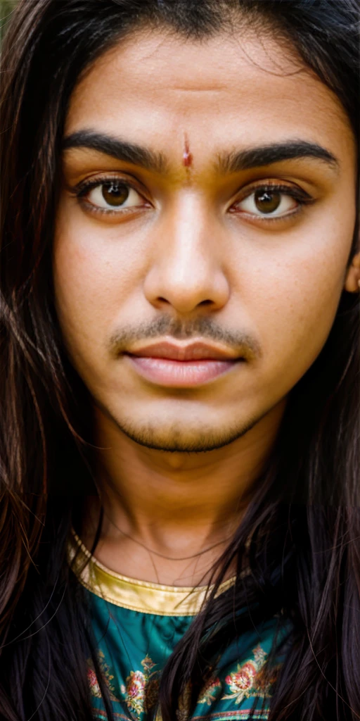 Indian 25 years old male,walking in garden, mountain in back ground ,sad face, 4k image with realistik 