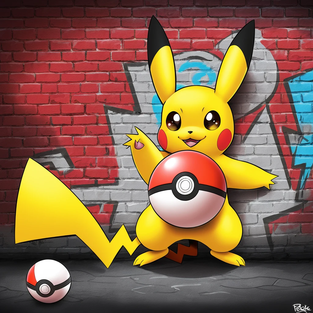 Graffiti style Pikachu wallpaper Poké Ball