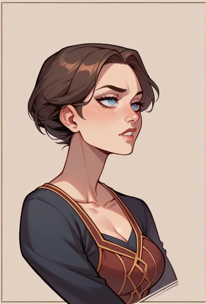 has a little pale skin, once a girl of 17 years old and 1,77 tall, beautiful and attractive, light navy blue eyes, thin, good body, nothing exaggerated or vulgar, and with short dark brown hair, fine features, like alice cullen from twilight but in harry potter version