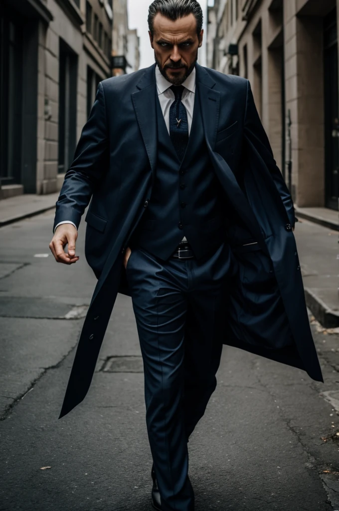 A guy in a suit,evil,lunatic