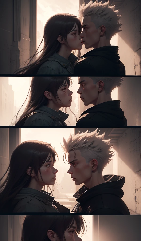 (anime style, high detail, dynamic composition, Blade having a flashback to his tragic past, younger Blade with his mother, emotional moment, soft lighting)