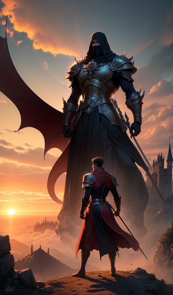 (anime style, high detail, dynamic composition, Blade, victorious but exhausted, standing over the defeated Dracula, sunrise breaking the darkness, symbolizing hope)