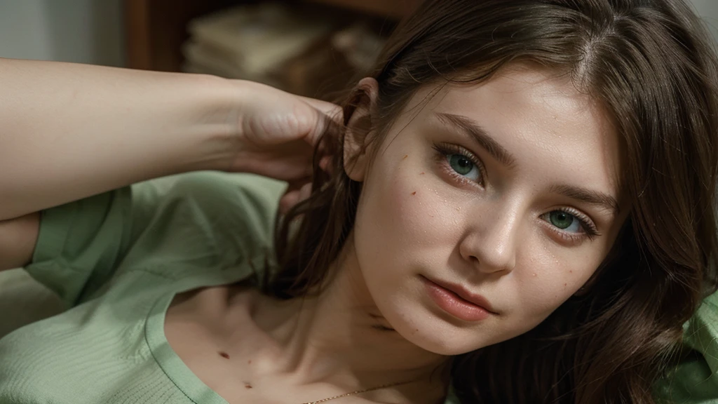 22 year old Russian girl, high cheekbones, innocent looking, small amount of stains, heart face shape, green hunter's eye shape, long eyelashes, fleshy lips, small-nose, straight blonde hair, Detailed Sleeveless Turtleneck Top, pants, perfectbody, necklase, wavy hair, face perfect, beautiful face, seducer, glad, (open air), City streets, newyork, shiny colors