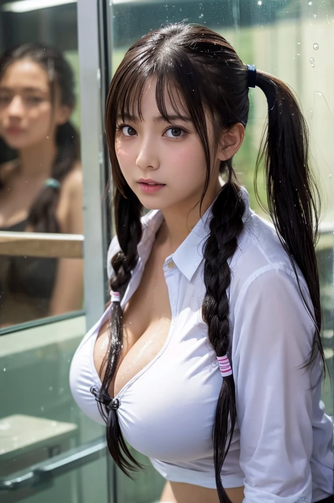 Big Breasts、Wet with 、Through the glass window、Being sexually harassed by a teacher、Twin tails