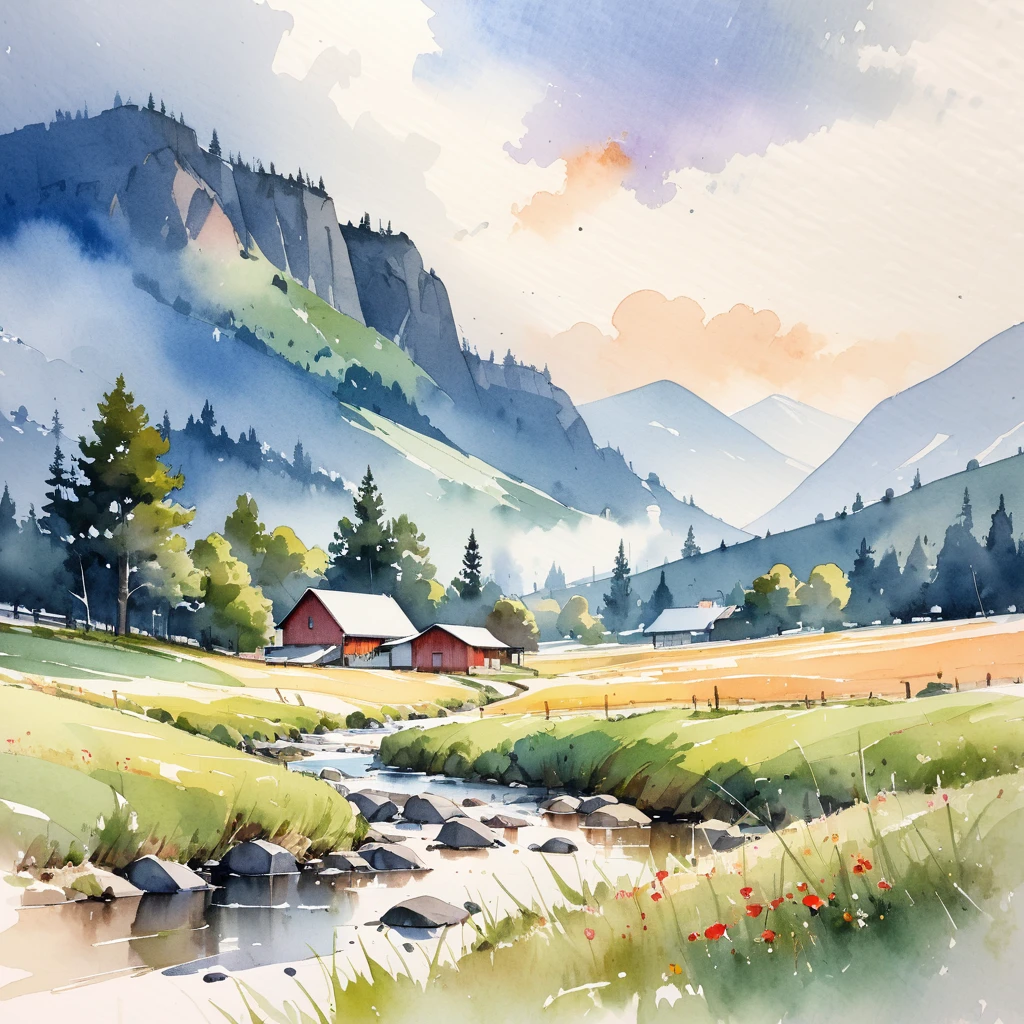 watercolor landscape painting