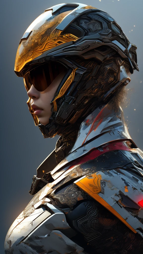 1girl, detailed futuristic armor, (best quality, 4k, 8k, highres, masterpiece:1.2), ultra-detailed, (realistic, photorealistic, photo-realistic:1.37), intricate led visor helmet, dynamic pose, dramatic lighting, cinematic angle, vibrant colors, science fiction, concept art