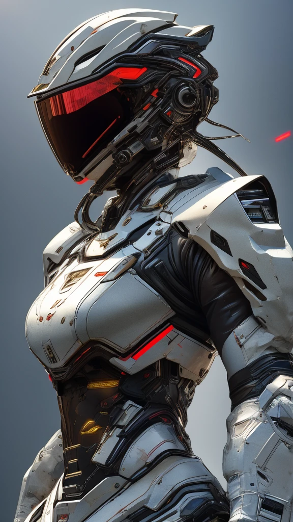 1girl, detailed futuristic armor, (best quality, 4k, 8k, highres, masterpiece:1.2), ultra-detailed, (realistic, photorealistic, photo-realistic:1.37), intricate led visor helmet, dynamic pose, dramatic lighting, cinematic angle, vibrant colors, science fiction, concept art