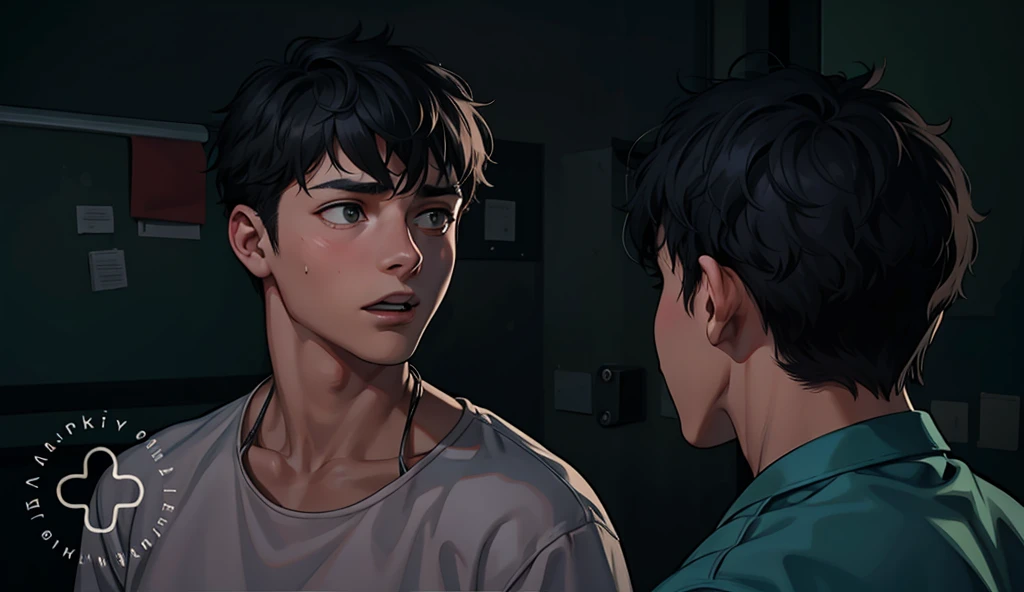 There are two 18-year-old boys who are talking to him, scared, worried, and he says they have to escape.
