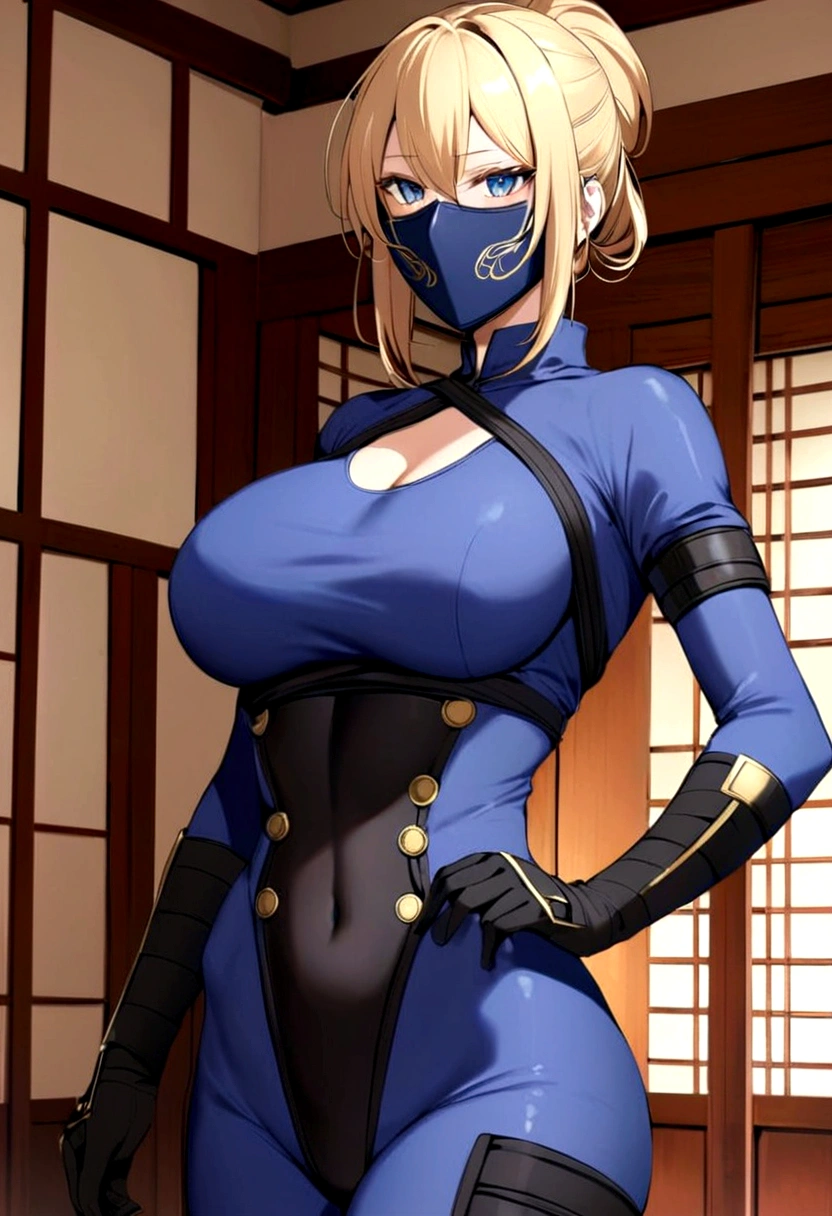 Saber big breasts ninja Bodysuit mask