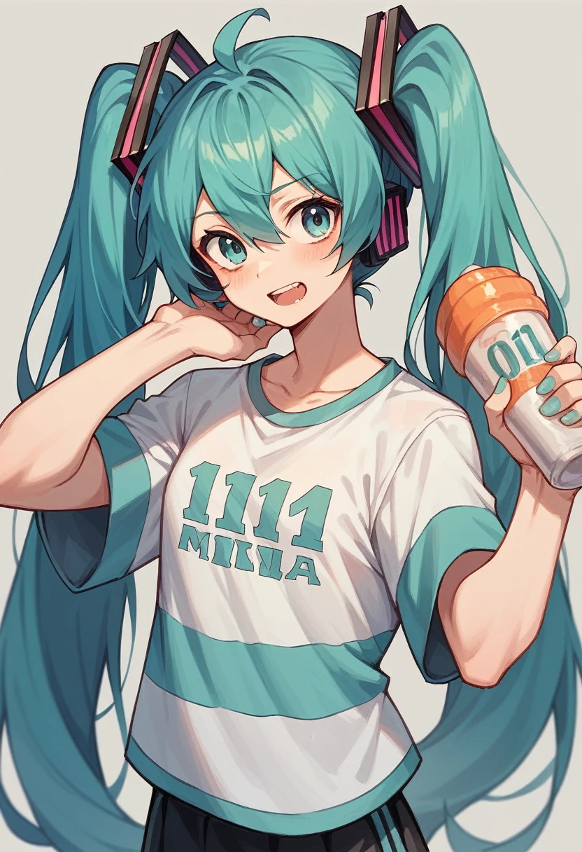 Miku hatsune with the shirt of the country Argentina