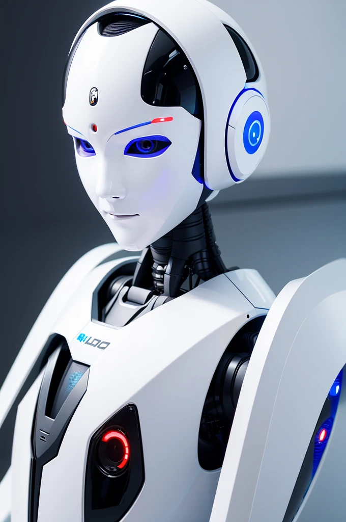 AI robot with a pure white face