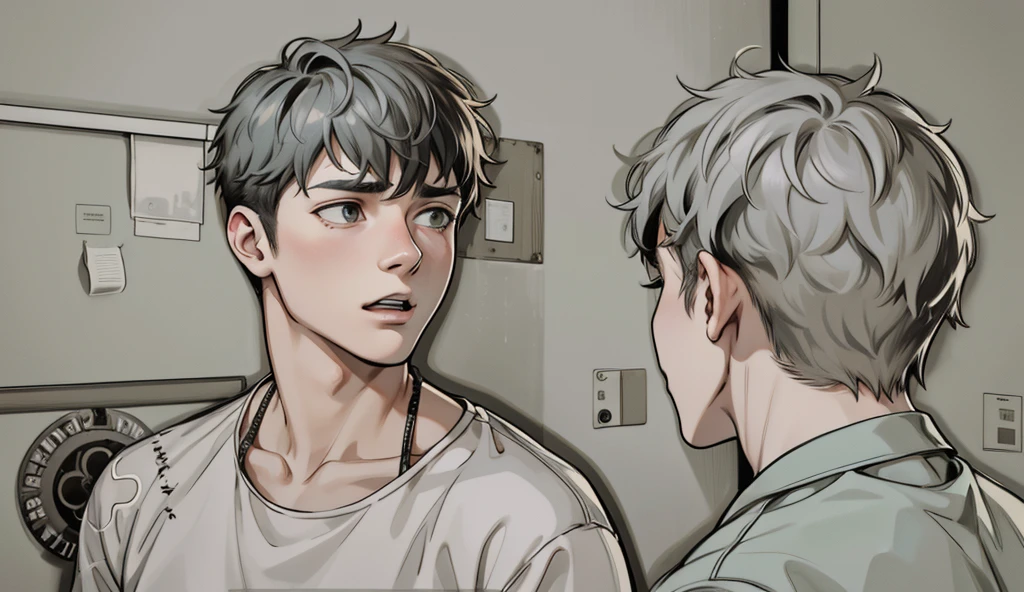 There are two 18-year-old boys who are talking to him, scared, worried, and he says they have to escape.