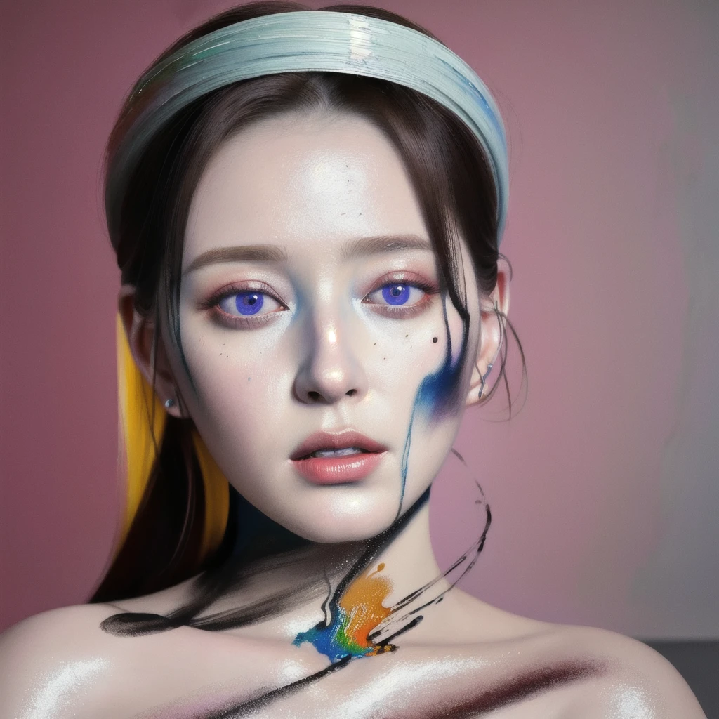 Android Beauty, Powerful paintings inspired by Francis Bacon, Ultra-realistic surrealism, Hyperrealism, fear, art, hyper real painting, Realistic illustration painting, カラフルなHyperrealism, Hyper-realistic digital art