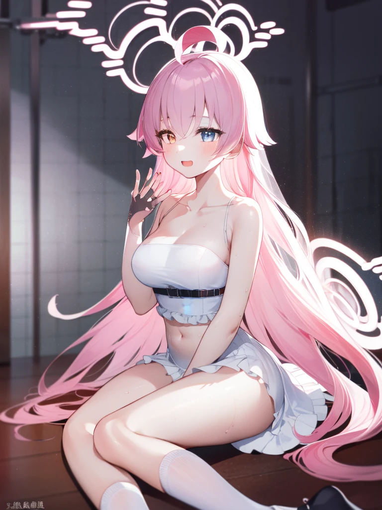 A girl，Long hair, Bangs, Pink Hair, Hair between the eyes, s eyes，蓝色s eyes:（1.5),  (Large Breasts:1.2), 
rest  锁骨, Wedding dress，veil，wedding，White Dress，Flowers，The skirt is broken，White socks，Tights，White knee socks，
Looking at the audience, whole body,
indoors, church，permanent，permanent，
rest (masterpiece:1.2), best quality, high resolution, Unity 8K wallpaper, (illustration:0.8), (美丽细致s eyes:1.6), Extremely detailed face, Perfect lighting, Extremely detailed CG, (Perfect hands, Perfect anatomical structure),