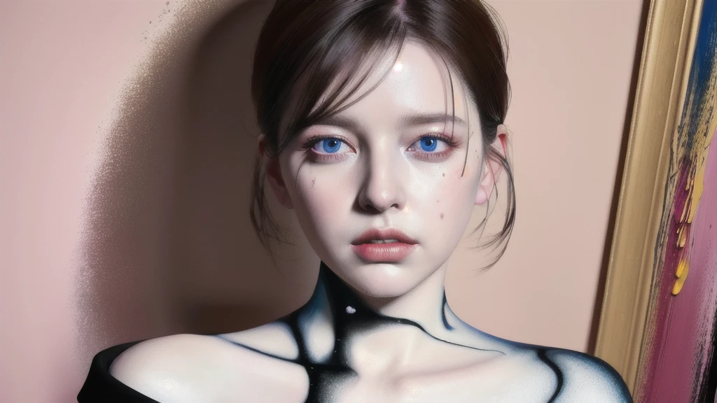 Android Beauty, Powerful paintings inspired by Francis Bacon, Ultra-realistic surrealism, Hyperrealism, fear, art, hyper real painting, Realistic illustration painting, カラフルなHyperrealism, Hyper-realistic digital art