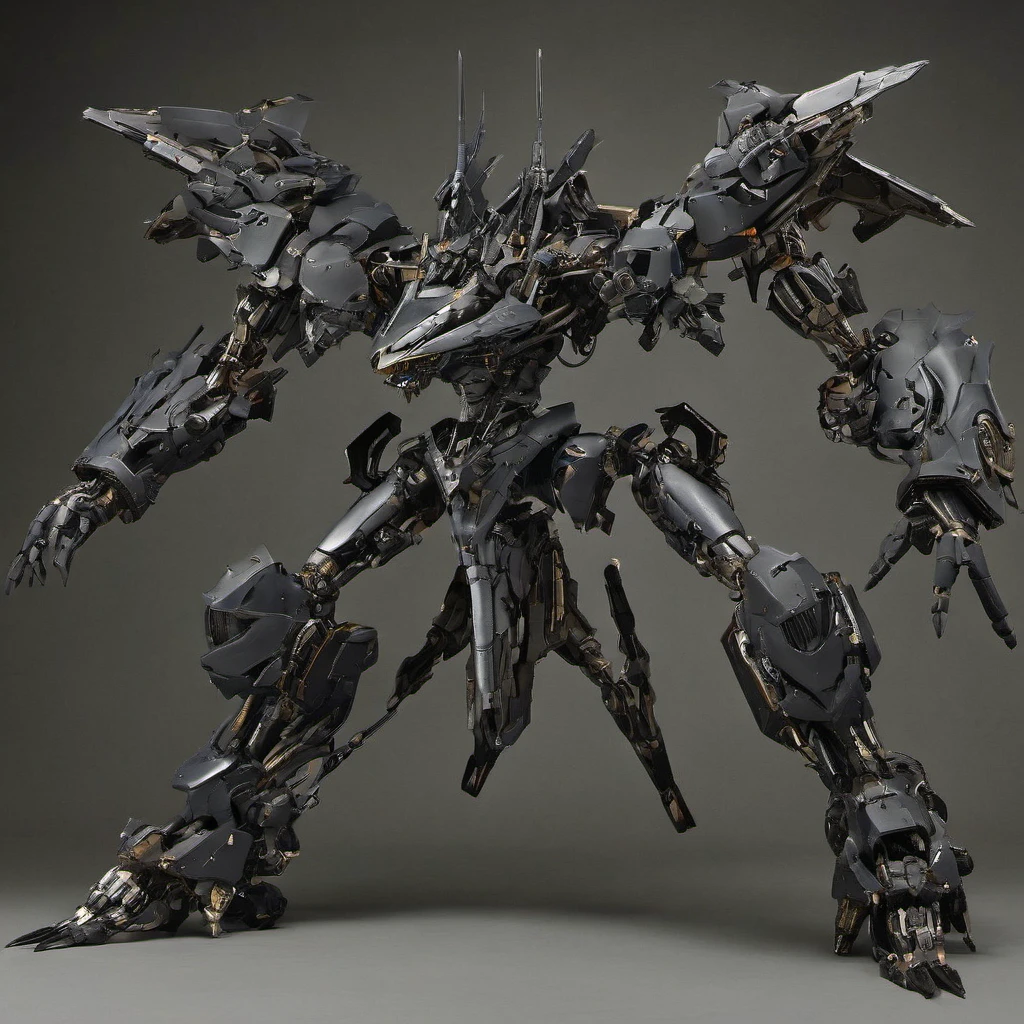 "A sleek,  giant robot with intricate details, precise shadows, and realistic textures. The robot has a dark, imposing presence, exuding a sense of heaviness and power. The body is slender yet robust, with meticulously crafted mechanical parts and joints. The overall aesthetic is dark and heavy, emphasizing the robot's formidable and powerful nature."
