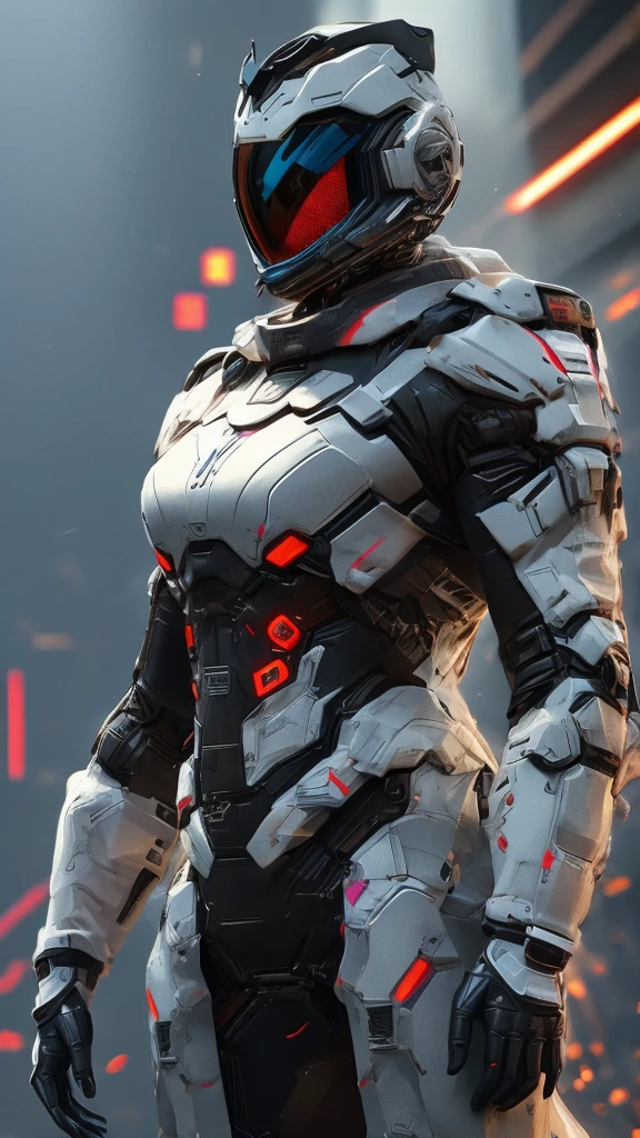 1girl, detailed futuristic armor, intricate led visor helmet, dynamic pose, dramatic lighting, cinematic angle, vibrant colors, science fiction, concept art, (best quality, 4k, 8k, highres, masterpiece:1.2), ultra-detailed, (realistic, photorealistic, photo-realistic:1.37)