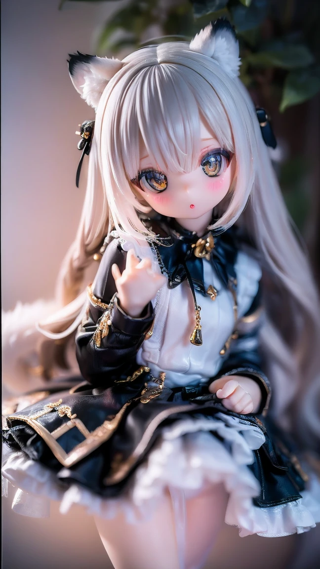 Highest quality,4K,8K,High resolution,masterpiece:1.2,Very detailed,Realistic:1.37,Portraiture,Pencil sketch,Black and White,Soft lighting,White Tiger Girls,Small Garden,Serene landscape,Beautiful details,Beautiful lip detail,Long eyelashes,2 girls,Happy and playful expression,Garden flowers,Fine fur detailing,Subtle shadows and contours,Mysterious and magical atmosphere、(Light effect background)、
