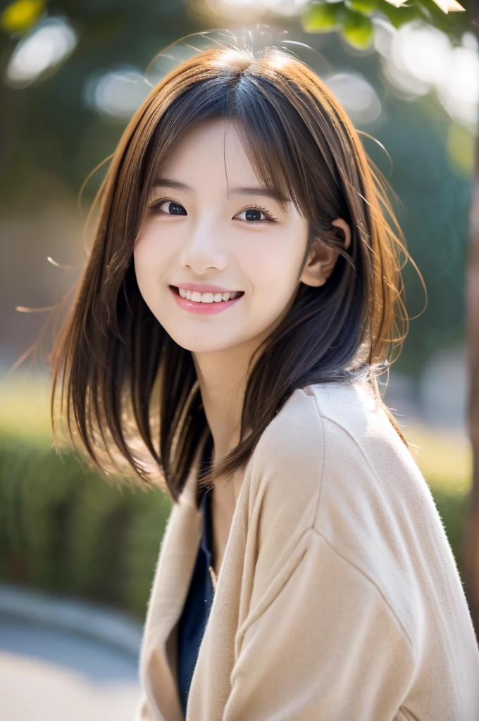 Image resolution 8K、masterpiece:1.3)、Beauty、1 female、(魅力的なbody:1.2)、abdomen:1.1、Dark Brown Hair:1.1、(body:1.2)、Ultra-detailed face、Attractive lips、double eyelid、Wear fashionable, stylish clothes、Super realistic and detailed and super cute、Japanese women、10th generation(18-year-old)、Smiling with a nice smile、Hair fluttering in the wind、Short Hairstyle、Portrait in studio、