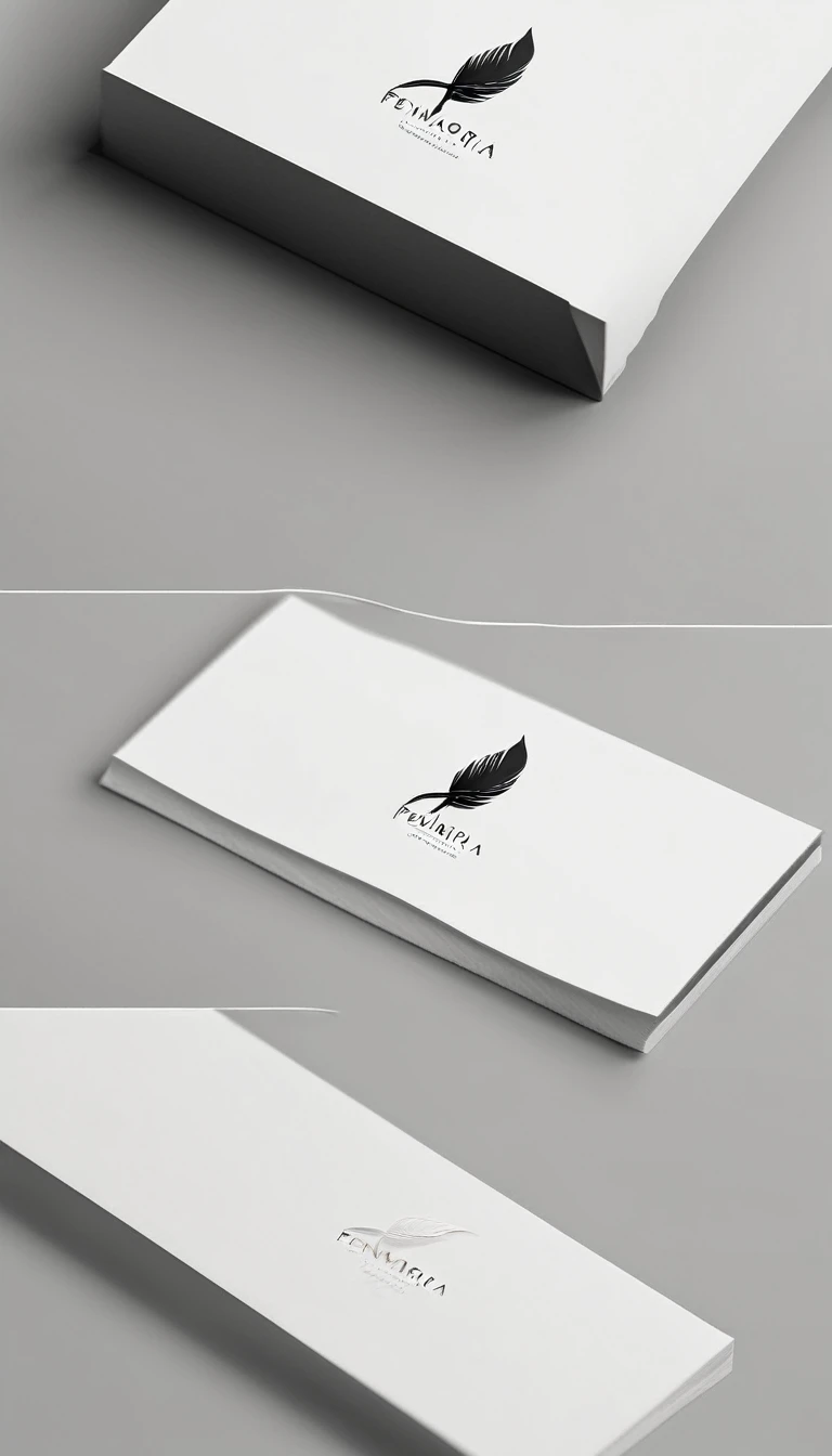 A minimal, modern, simple, cinematic logo design for the brand “Penamemoria". Create a modern, minimalistic, high-quality, logo of a bird feather