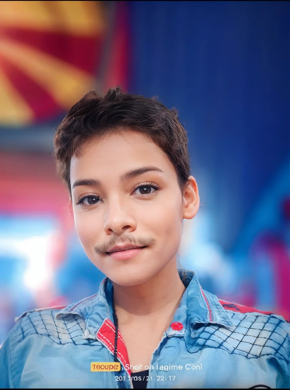 A smile on face , some mustache on face