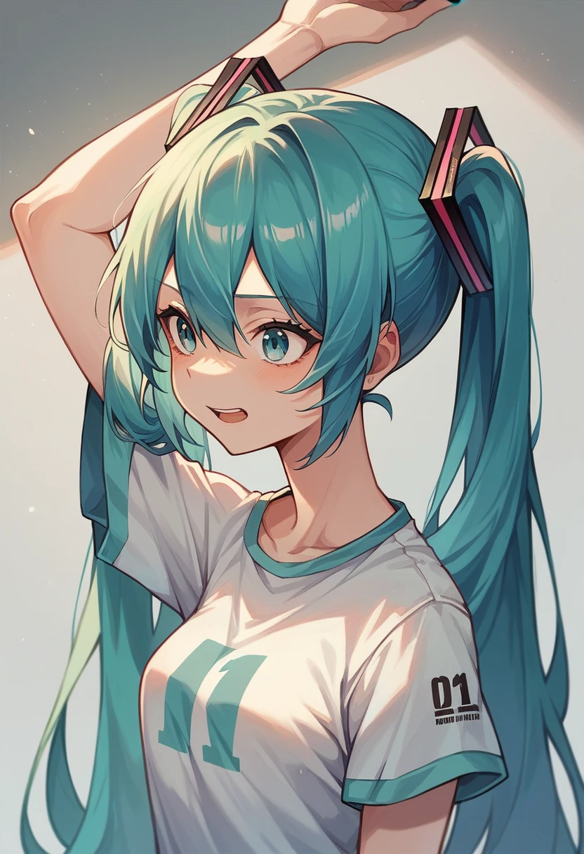 Miku hatsune is wearing the Argentina shirt