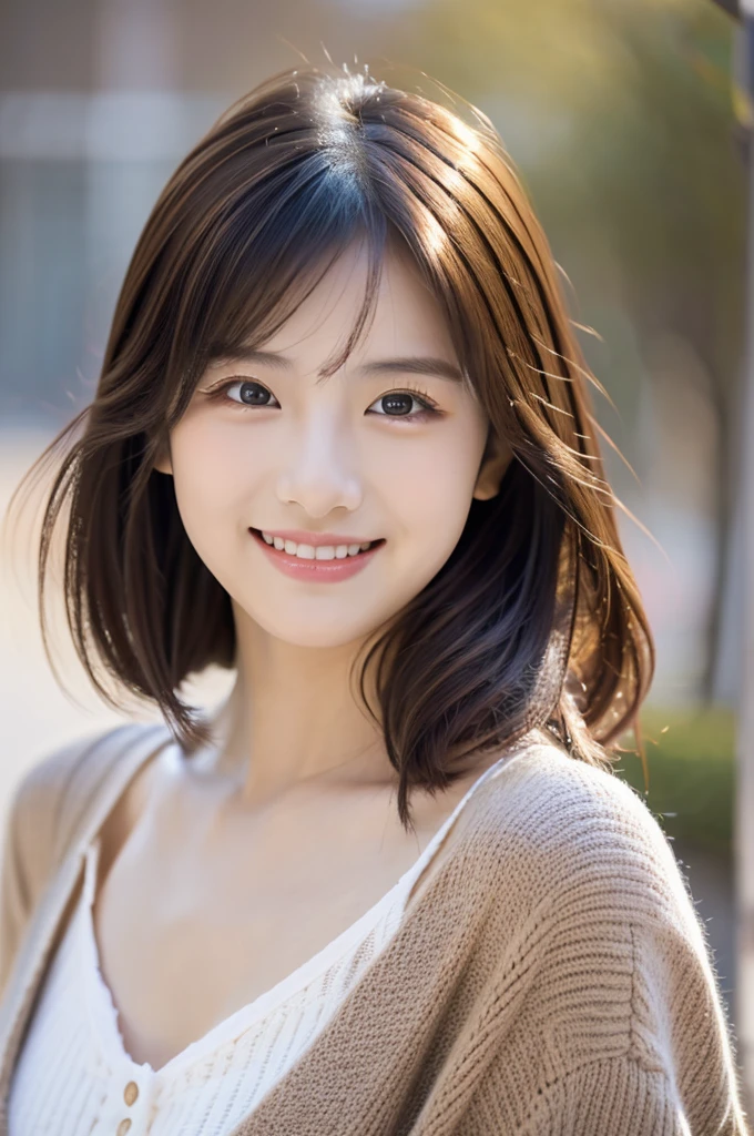 Image resolution 8K、masterpiece:1.3)、Beauty、1 female、(魅力的なbody:1.2)、abdomen:1.1、Dark Brown Hair:1.1、(body:1.2)、Ultra-detailed face、Attractive lips、double eyelid、Wear fashionable, stylish clothes、Super realistic and detailed and super cute、Japanese women、10th generation(18-year-old)、Smiling with a nice smile、Hair fluttering in the wind、Short Hairstyle、Portrait in studio、color々Facial expressions、