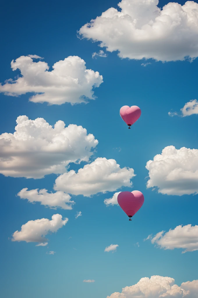 Sky with a heart-shaped cloud and next to it a c