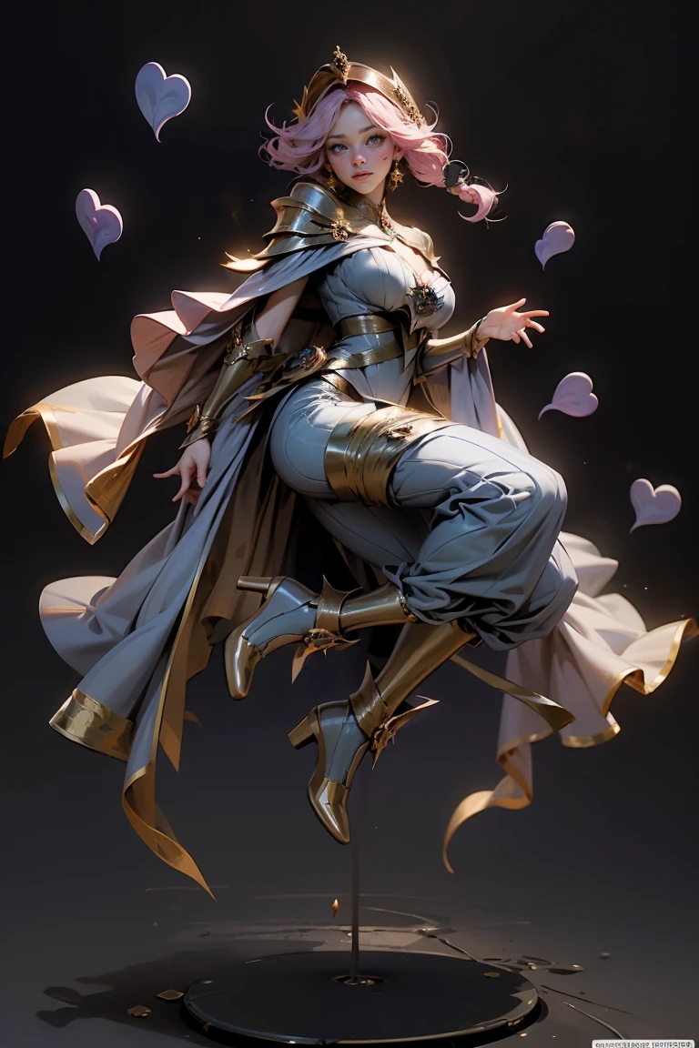 (Masterpiece artwork:1.2), (the best quality:1.2), perfect lighting, vampire, in battle. floating in mid - air, Visible medium breasts, cleavage transparent, blue robe,  from above, SPARKLES,  Romantic heart. She wears heels. has a jump. Dress up jumps, high heel boots