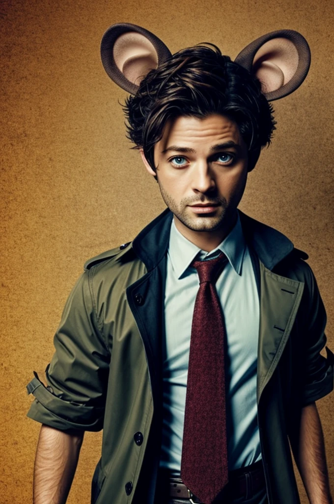 Mice dressed like Castiel from supernatural 