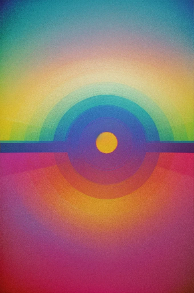 retro vintage 1970's vector graphic background, masterpiece, high quality, simple design with smooth gradients, some grunge texture, vivid rainbow color variations,
