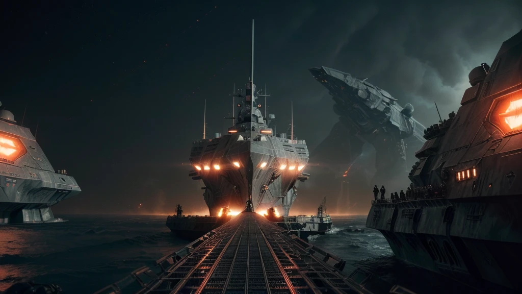 (((EATING A COMBAT SHIP ON A COMBAT BRIDGE ))), ((BENT STEEL, IMPOSSIBLE), (FORCED PESPECTIVE VIEW FROM BELOW OF Biomechanical ALIEN Creatures of Disgusting Alien Biology) biomechanical alien, unknown, extraterrestrial biology on unknown planet, HEAVY atmosphere with dust particles suspended in the air red - orange WITH SULFUR, (((cinematic lighting, VERY HIGH 4K RESOLUTION)))