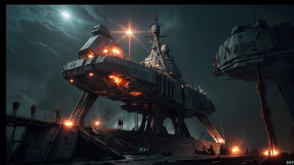 (((EATING A COMBAT SHIP ON A COMBAT BRIDGE ))), ((BENT STEEL, IMPOSSIBLE), (FORCED PESPECTIVE VIEW FROM BELOW OF Biomechanical ALIEN Creatures of Disgusting Alien Biology) biomechanical alien, unknown, extraterrestrial biology on unknown planet, HEAVY atmosphere with dust particles suspended in the air red - orange WITH SULFUR, (((cinematic lighting, VERY HIGH 4K RESOLUTION)))
