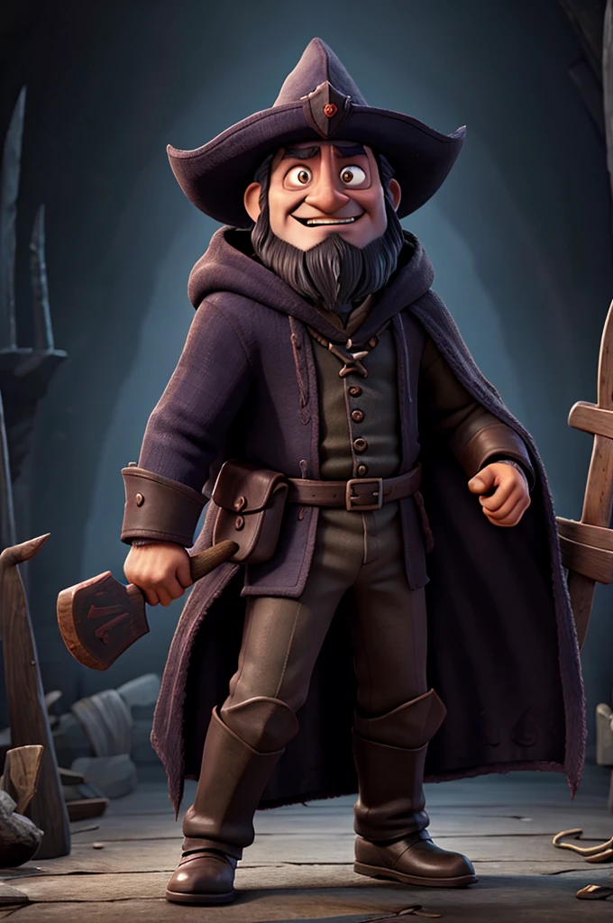 Dark wizard doing evil with his horrifying axe in hand