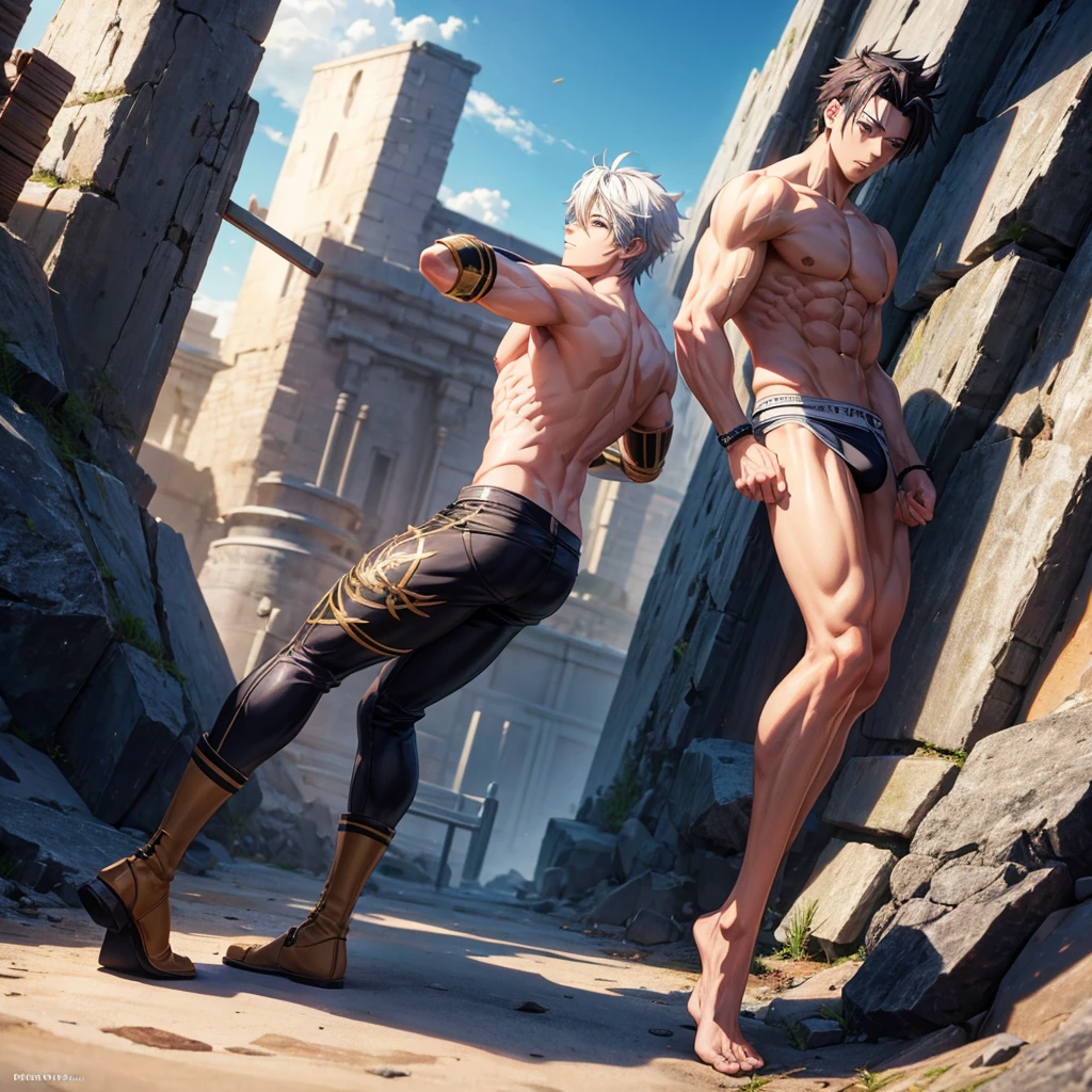 Anime character men sixpack image 8k 3d image real life image background monten