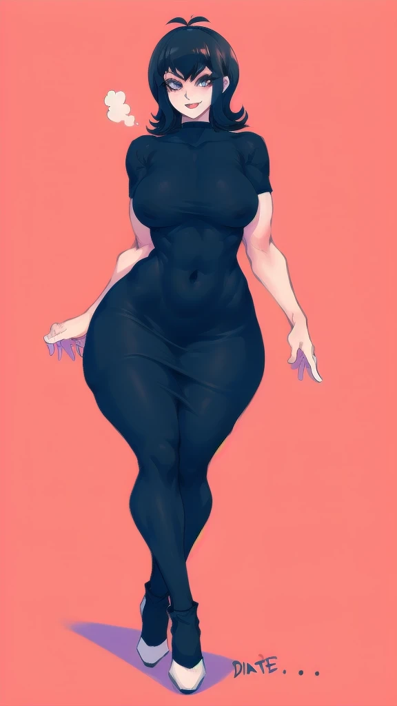 (full body), full body in image, full clothed, micro black dress, mavis costume, full mavis dracula from hotel transylvania, mavis dracula clothes, fusion of mavis dracula from hotel transylvania and mavis dracula from hotel transylvania, full woman, full body, long hair, female body, curvy body, thicc body, big thighs, voluptuous body, full thick body, dinamic pose, curve body. detalied pose, body, simple background, expressive face, focus on face, line art, sketch