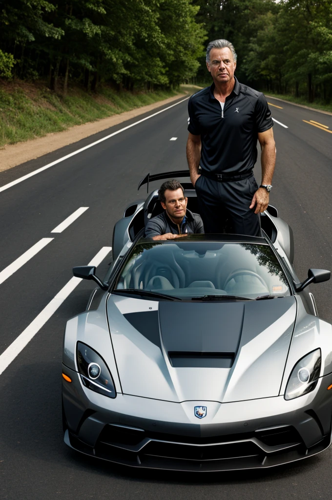 Rick in a sports car 
