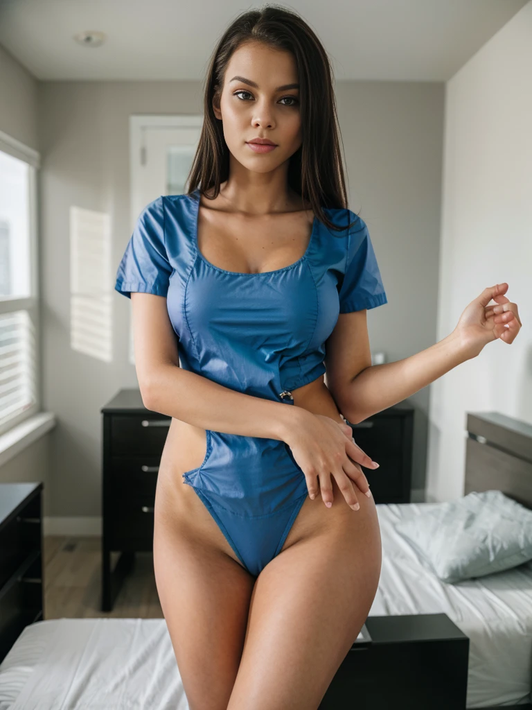 in nurse costume, skinny