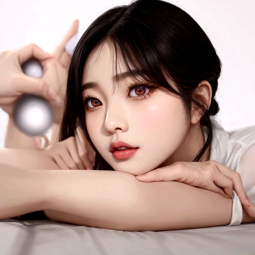 araffe asian woman with black hair and a white shirt, wan adorable korean face, tzuyu from twice, jinyoung shin, portrait of female korean idol, popular south korean makeup, beautiful south korean woman, ig model | artgerm, with round face, young adorable korean face, 8k artgerm bokeh, sakimichan, korean girl