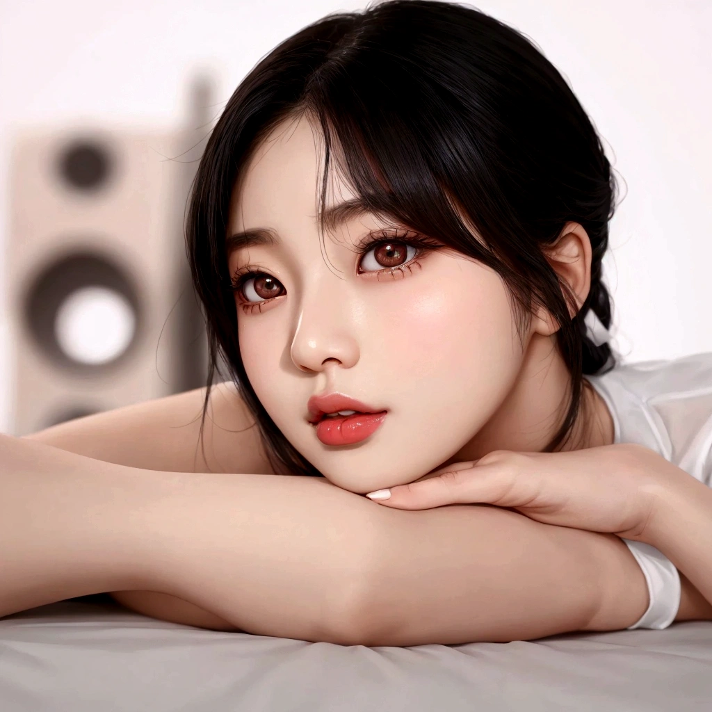 araffe asian woman with black hair and a white shirt, wan adorable korean face, tzuyu from twice, jinyoung shin, portrait of female korean idol, popular south korean makeup, beautiful south korean woman, ig model | artgerm, with round face, young adorable korean face, 8k artgerm bokeh, sakimichan, korean girl