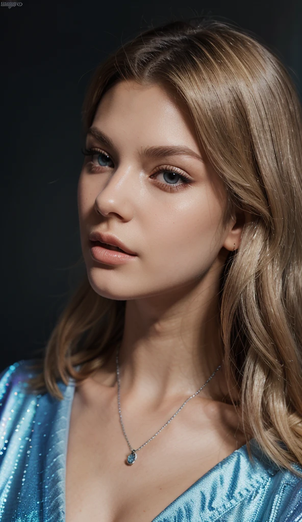(Masterpiece:1.3), (8K, Photorealistic, Raw photography, Best Quality:1.4), (1girl), Beautiful face, Realistic face, (Detailed face), Beautiful hairstyle, (Detailed hair), Realistic eyes, (Detailed eyes), Beautiful details, Realistic skin, (Detailed skin), Beautiful skin, Attractive, Ultra high definition, A hyper-realistic, Very detailed, (Small breasts:1.3), (cleavage:0.8), Russian beauty at a fashion show, slim figure, (wearing a beautiful business suit), (Wear super luxury accessories), gentle smile, walking on the fashion show runway, blue eyes, blonde hair, (necklaces, earrings, bracelets), (super model figure), cute Russian girl, pretty Russian girl