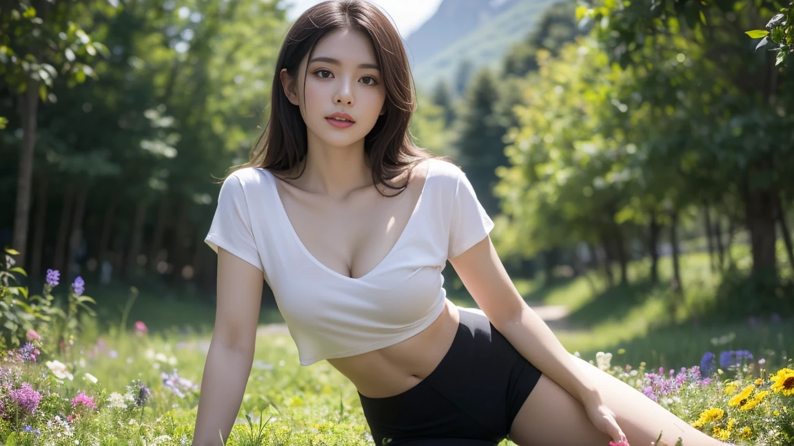 profuse sweating, white underwear, sitting on a bench