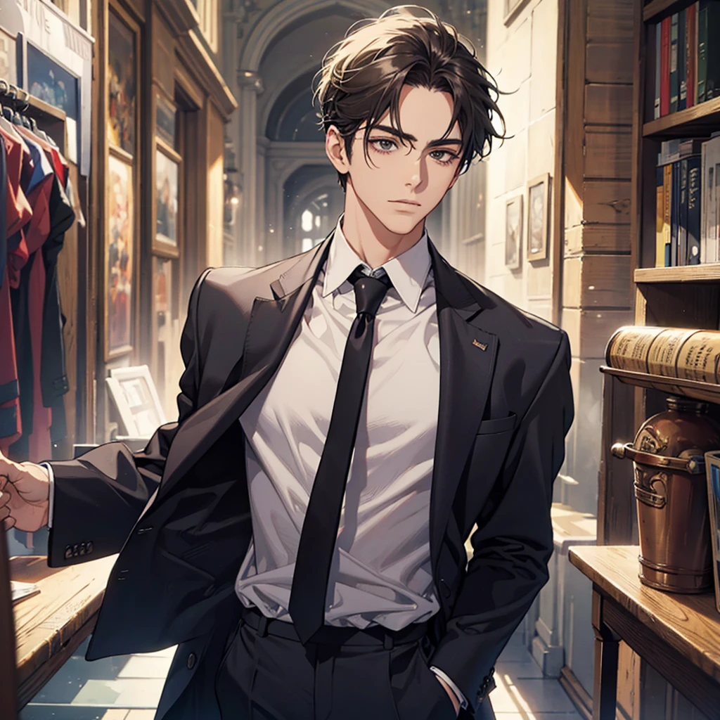 masterpiece , best quality , man , suit