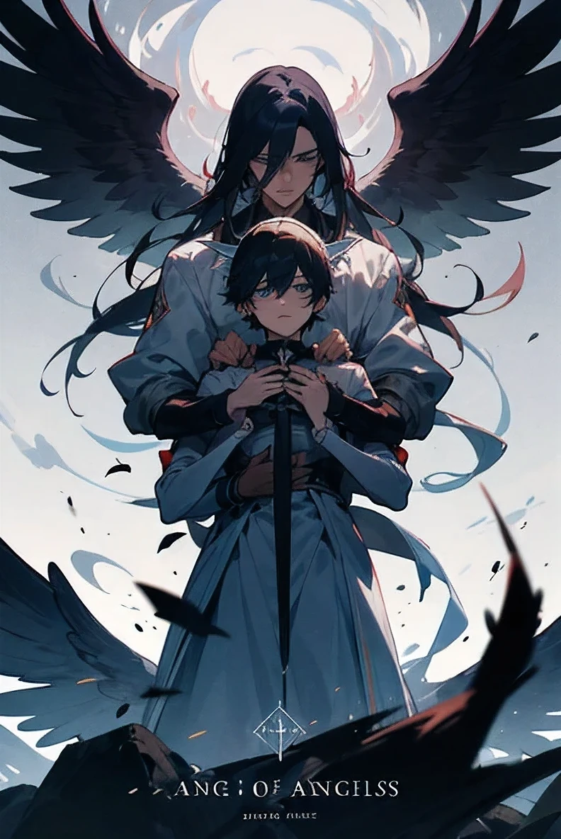 2 boys, HD, cover for a bl story and this is the synopsis : Alexandre wants to see the world burn. Wish that evil reigned, let everyone suffer, that angels become demons... and he is achieving it.
get, the clumsiest angel of all, It's your last option. Saben que get es inocente y puro, but they also know that Alexandre is perverse and cruel, así que enviar a get a la Tierra es como darle de comer al lobo, However, They have no choice.
