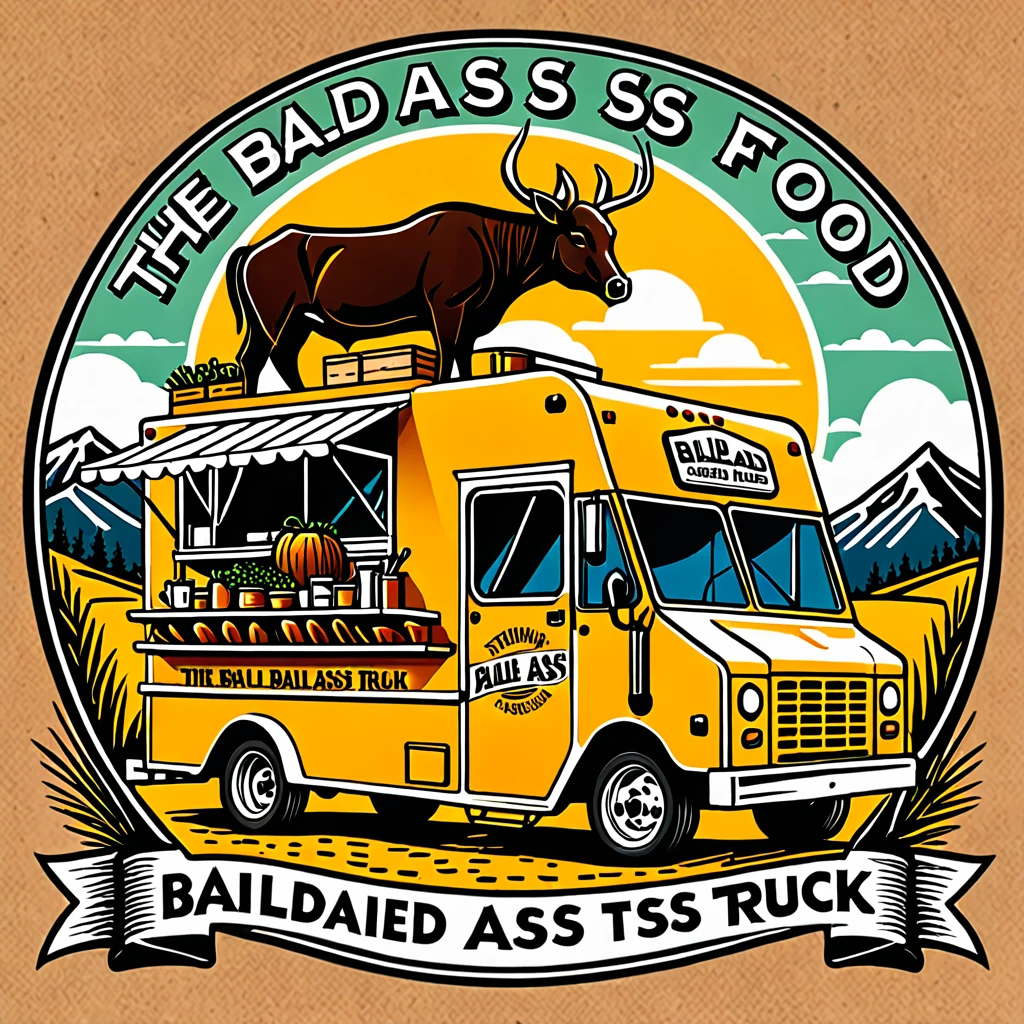 A stunning illustration of a logo for 'The Bald Prairie Food truck'