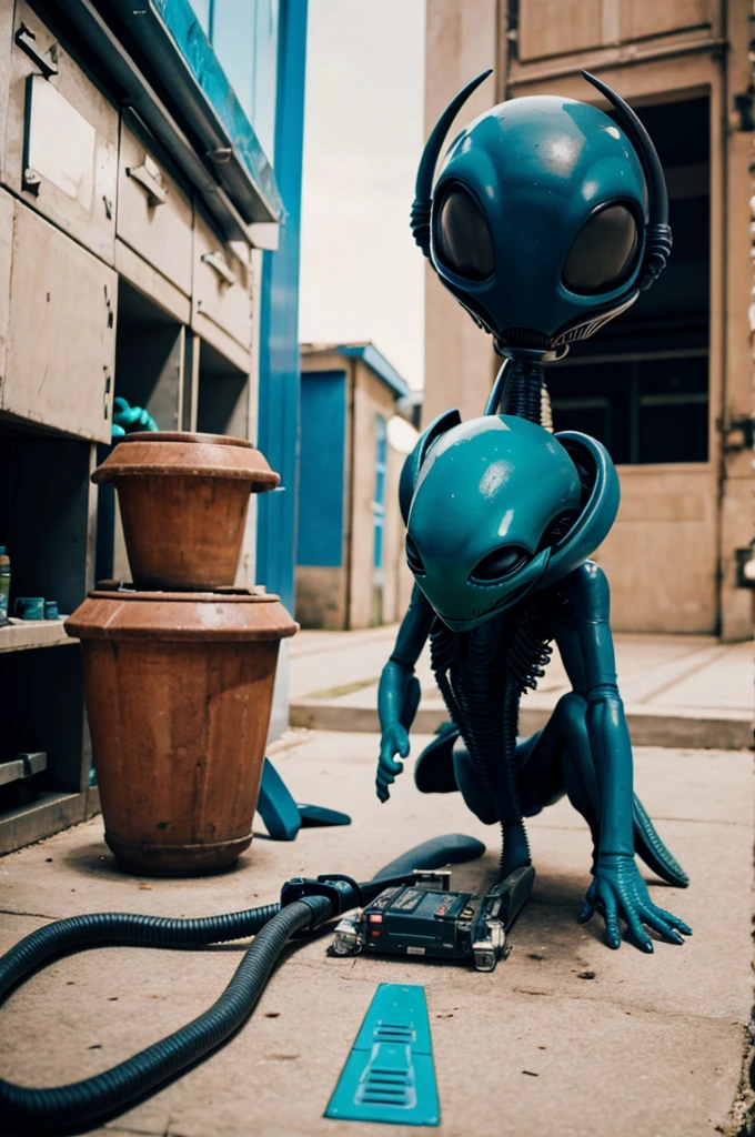 Alien playing with human 