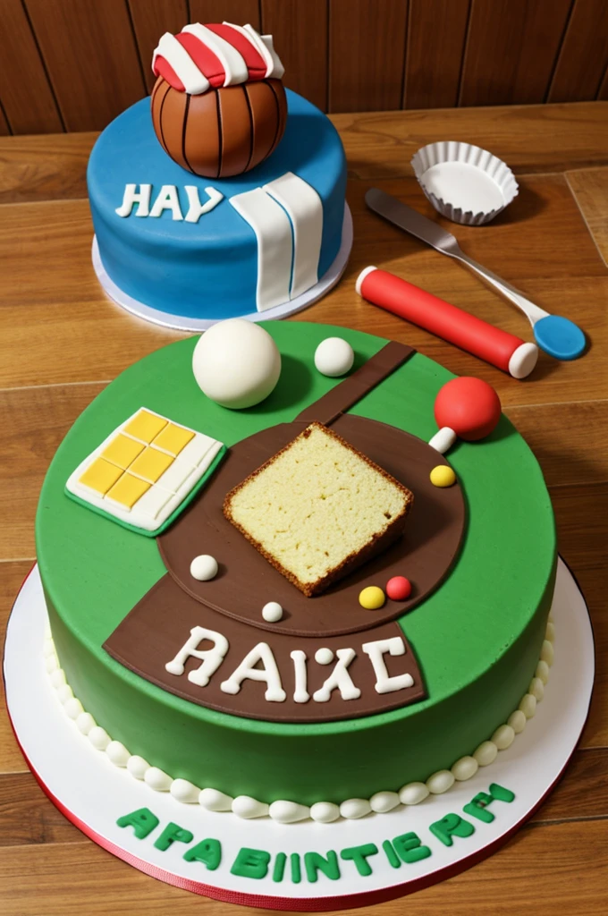 Nutritionist cake with sports items